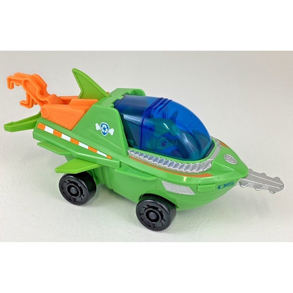 Paw Patrol Rescue Aqua Pups Rocky with Figure Transforming Sawfish Vehicle Toy - Picture 5 of 8